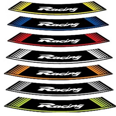 Adhesivo para llantas tiras en arco Universal con logo Racing