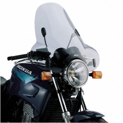 Parabrisas universal para motos naked marca Givi ahumado de 50x61.5 cm