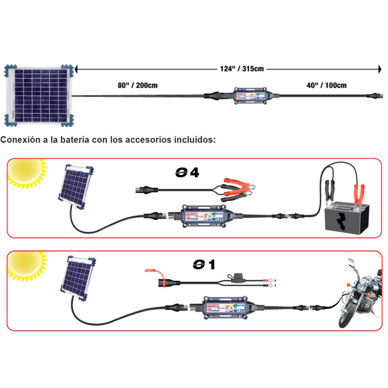 cargador solar para batería moto