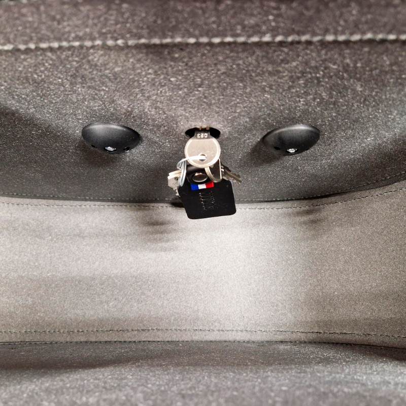 SPAAN Alforjas Klick-fix de piel color negro con tachuelas