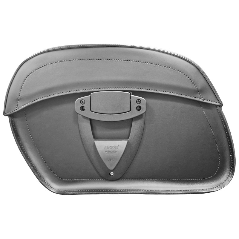 SPAAN Alforjas Klick-fix de piel color negro con tachuelas