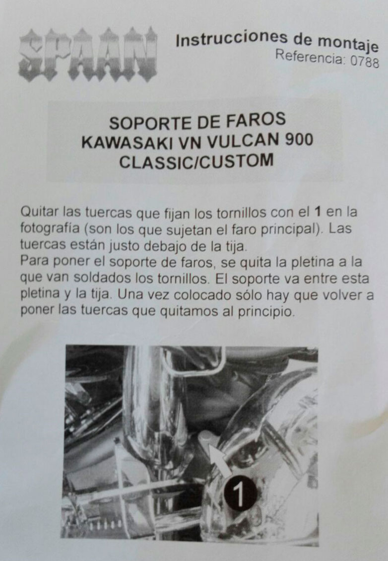 SPAAN Soporte de faros - KAWASAKI VULCAN VN 900 CLASSIC- CUSTOM