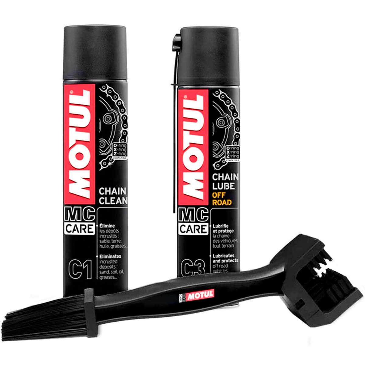 Kit limpieza para cadena de moto MOTUL OFF ROAD C1+C3