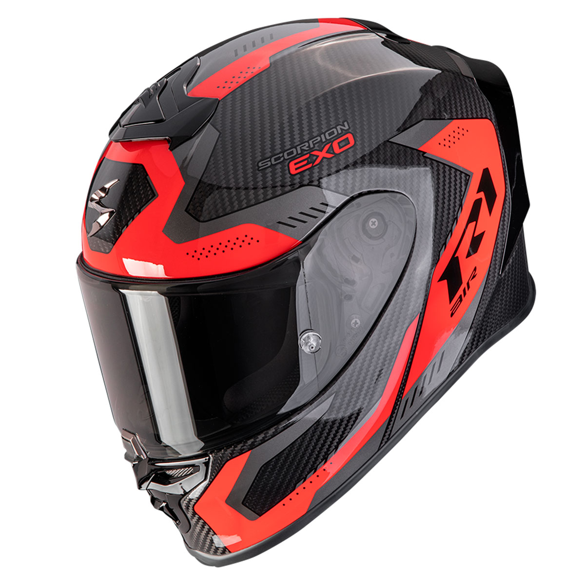 Casco moto Scorpion Exo-R1 Evo Carbon Air PROPEL Negro Rojo
