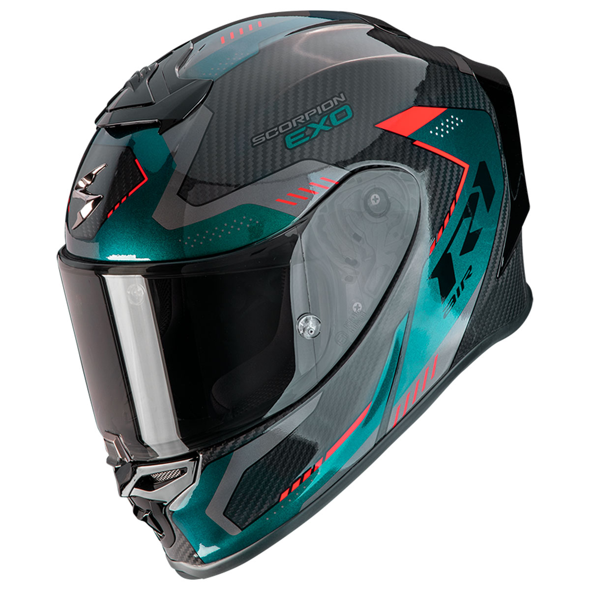 Casco moto Scorpion Exo-R1 Evo Carbon Air PROPEL Negro Verde