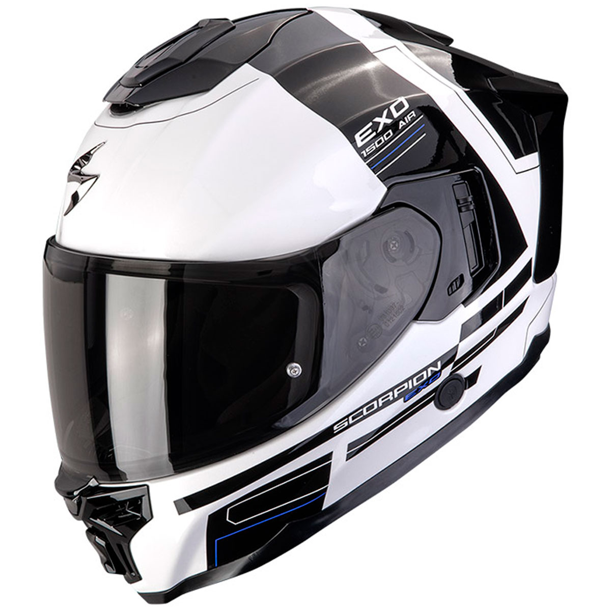 Casco moto Scorpion EXO-1500 AIR DUAL Blanco Negro Azul