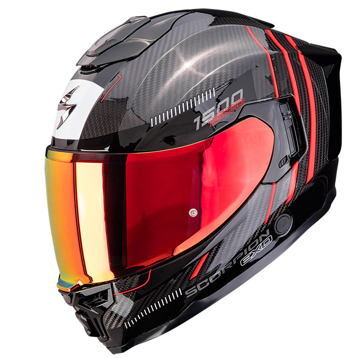 Casco moto Scorpion EXO-1500 CARBON AIR ZITY Negro Rojo