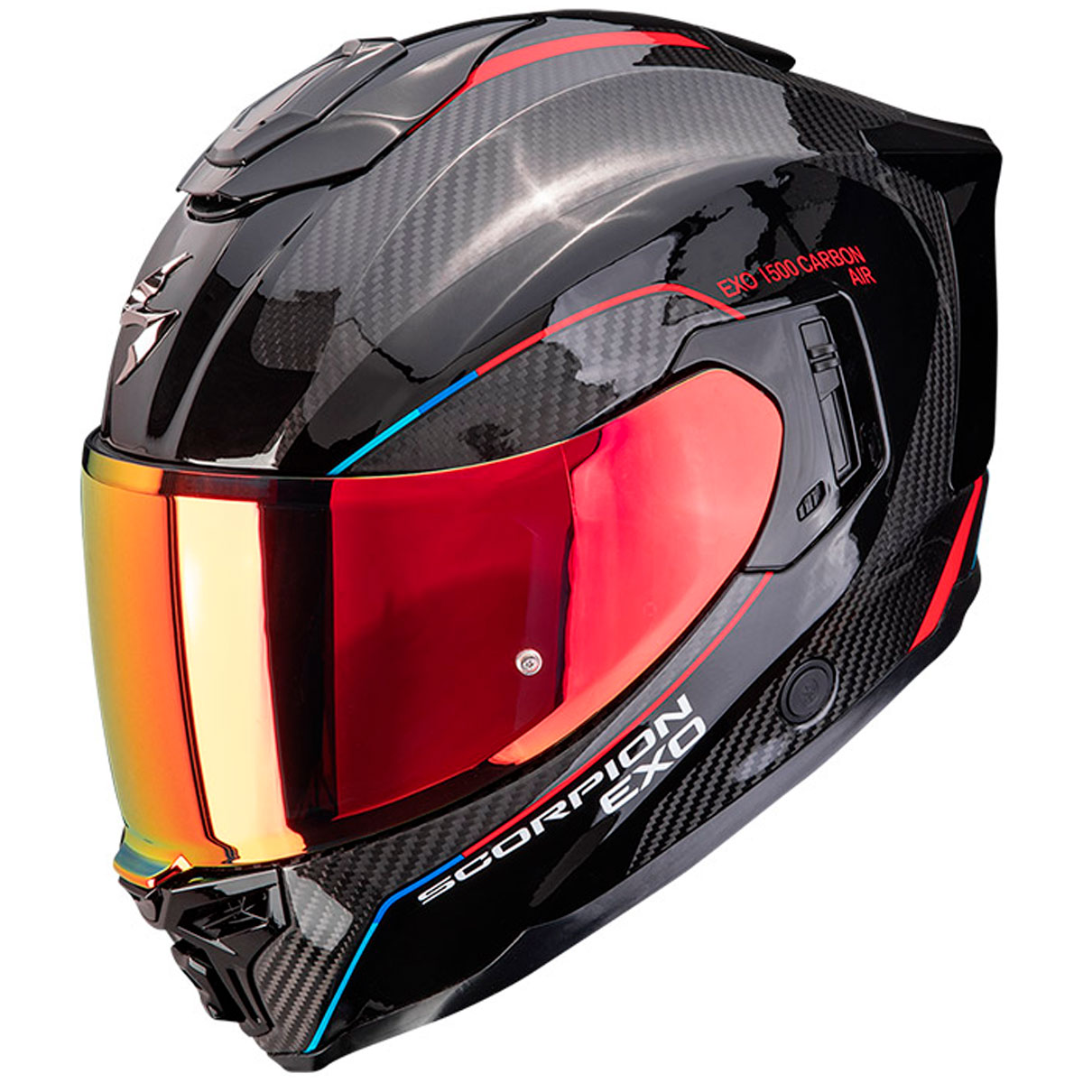 Casco moto Scorpion EXO-1500 CARBON AIR MUNDI Negro Rojo