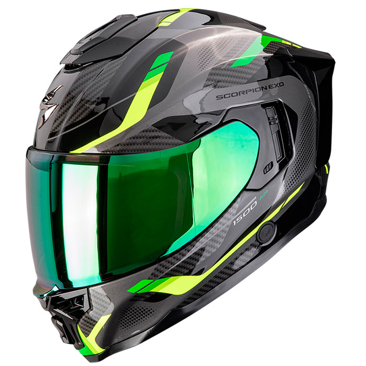 Casco moto Scorpion EXO-1500 AIR SLEEK Negro Verde