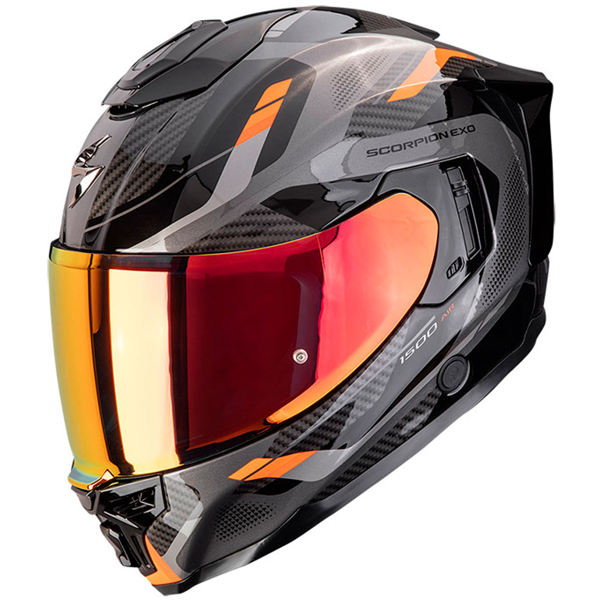 Casco moto Scorpion EXO-1500 AIR SLEEK Negro Naranja
