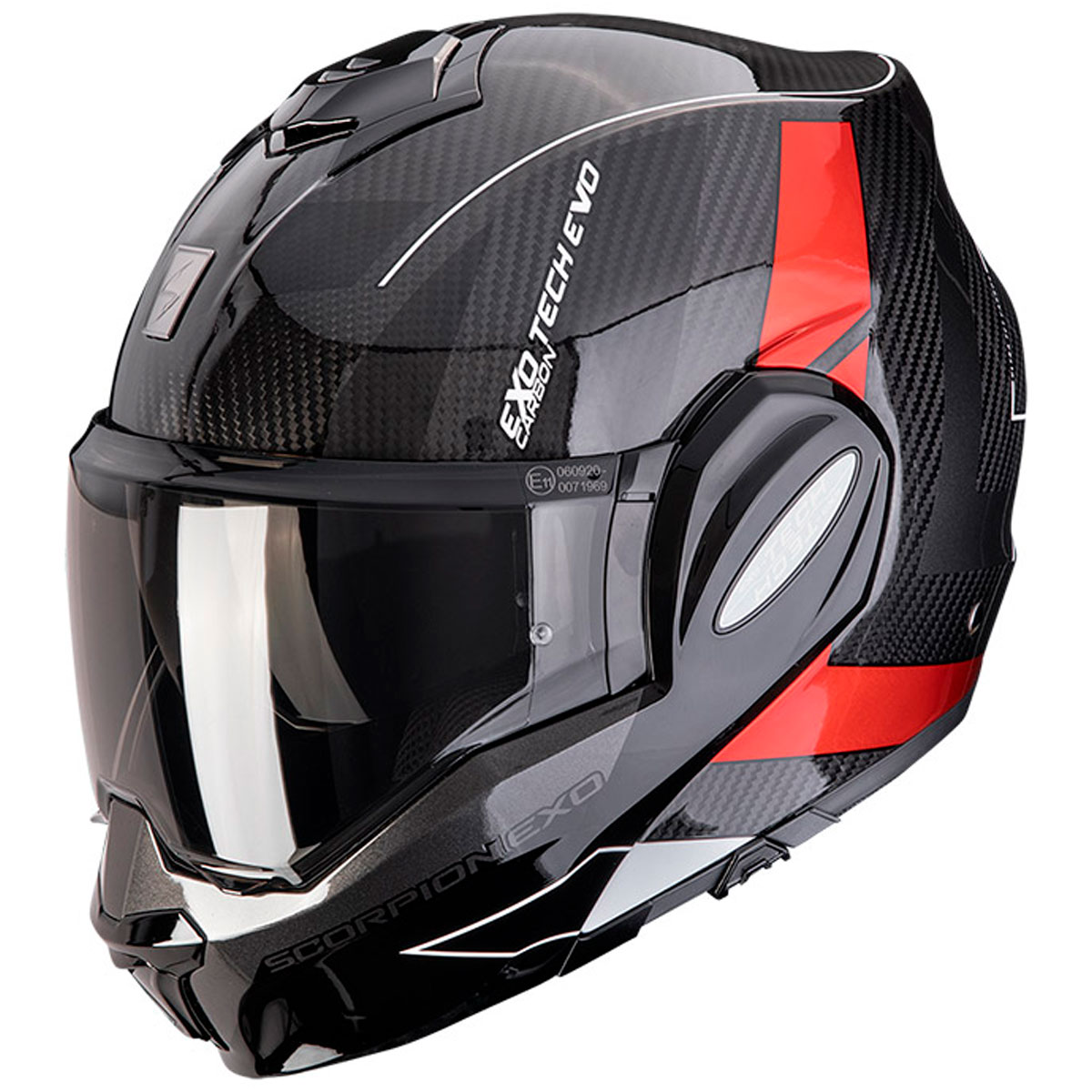 Casco moto Scorpion Exo-Tech EVO Carbon CAD Negro Rojo