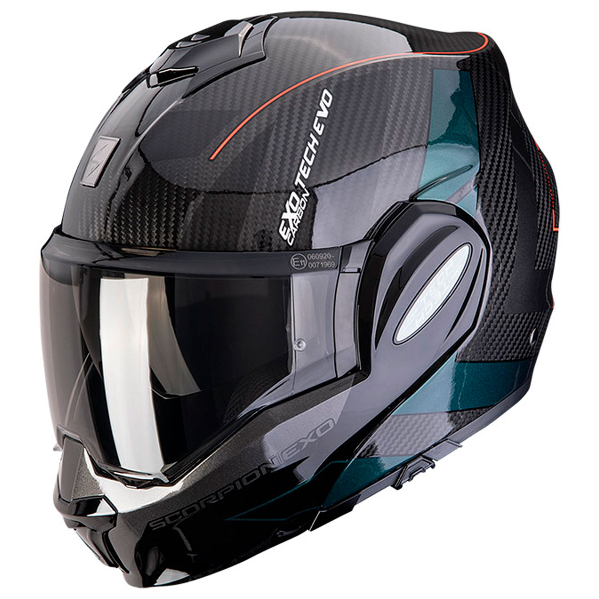 Casco moto Scorpion Exo-Tech EVO Carbon CAD Negro Verde