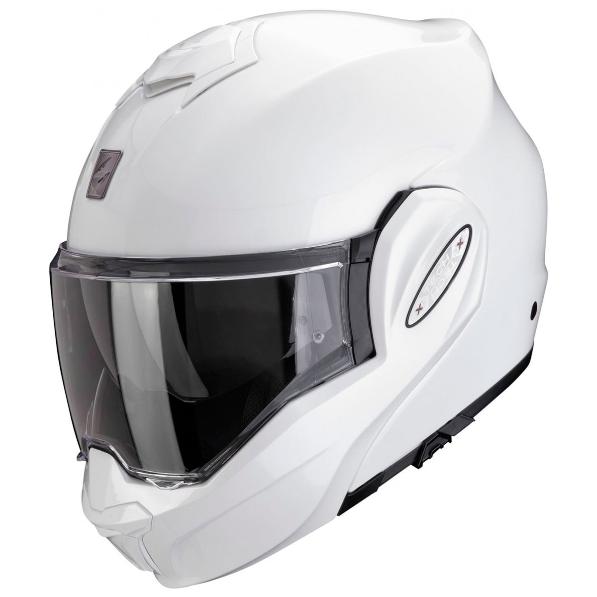 Casco moto Scorpion Exo-Tech EVO PRO fibra SOLID Blanco Perla