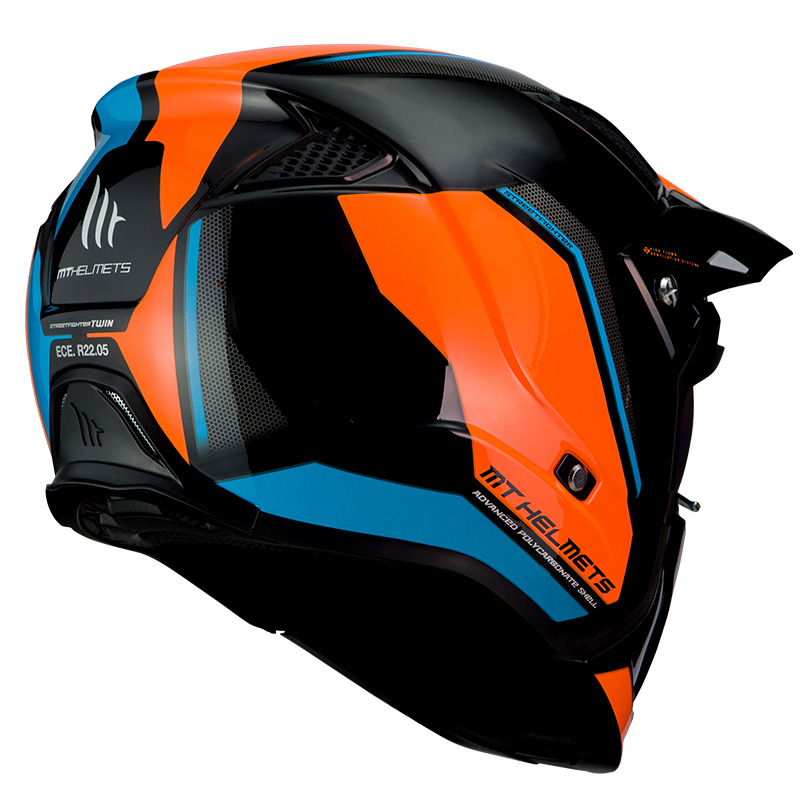 Casco Mt Streetfighter A4 Naranja Azul brillo TALLA M