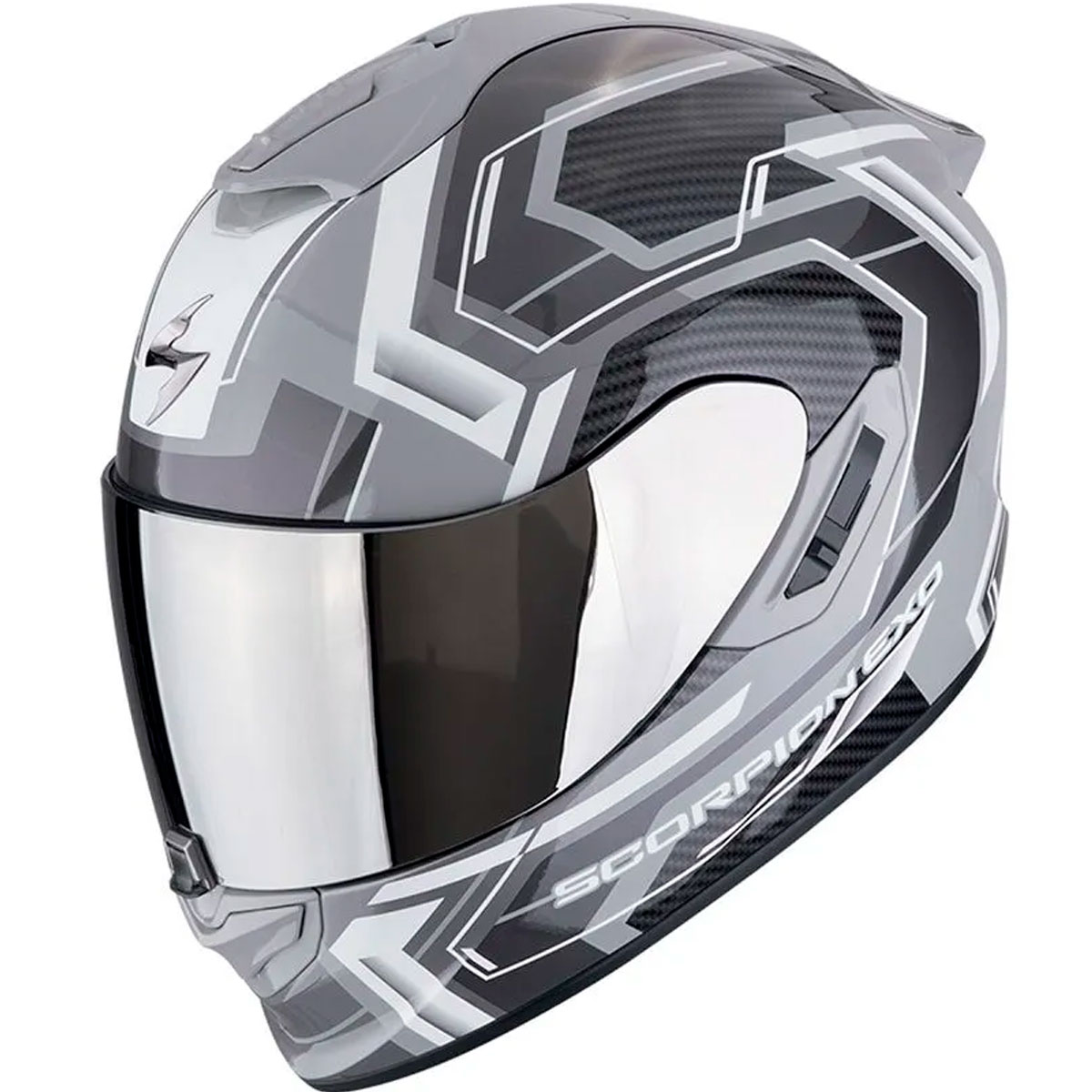 Casco moto Scorpion Exo-1400 Evo II AIR LINART Gris Blanco