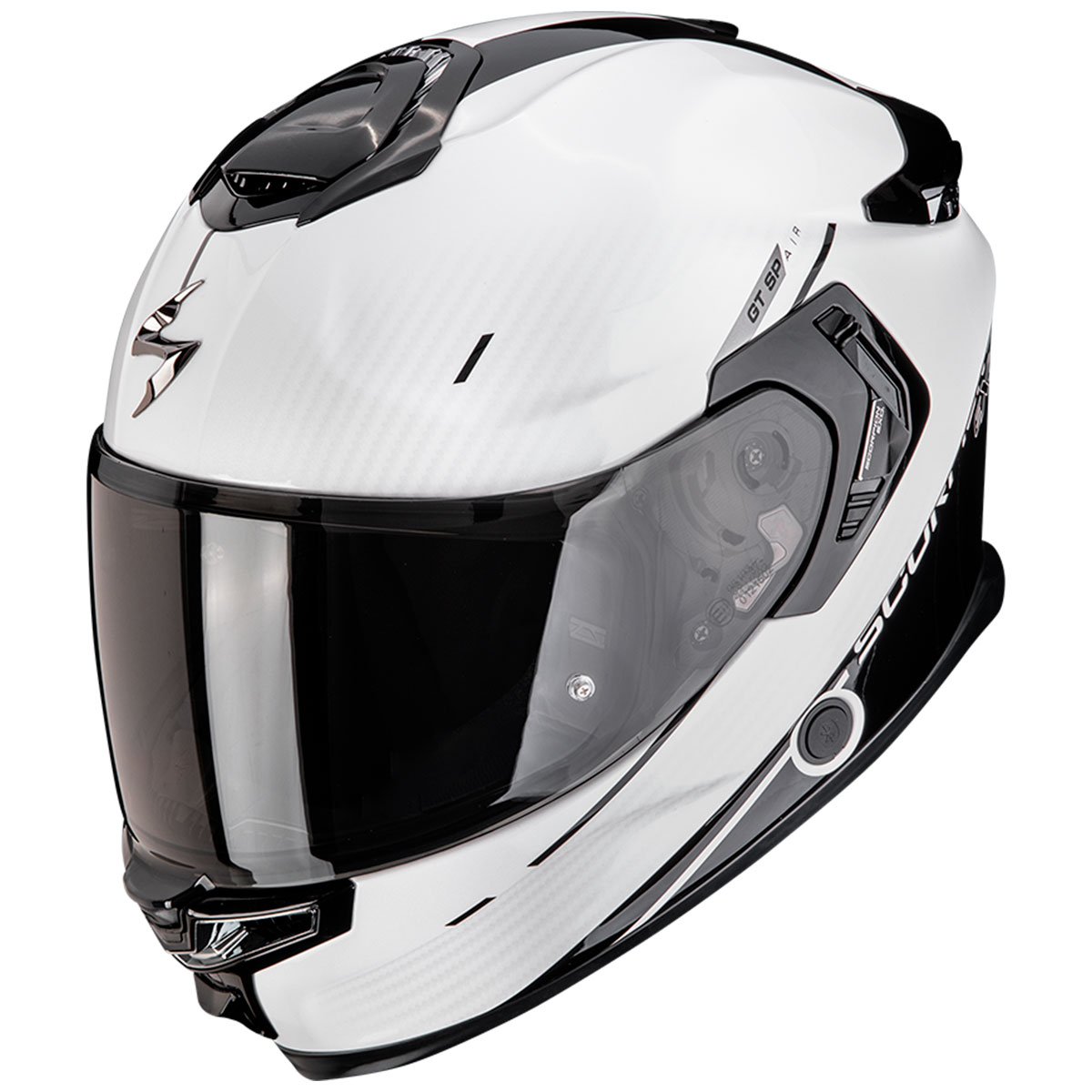 Casco moto Scorpion Exo-GT SP Air Asphalt Blanco Perla Negro