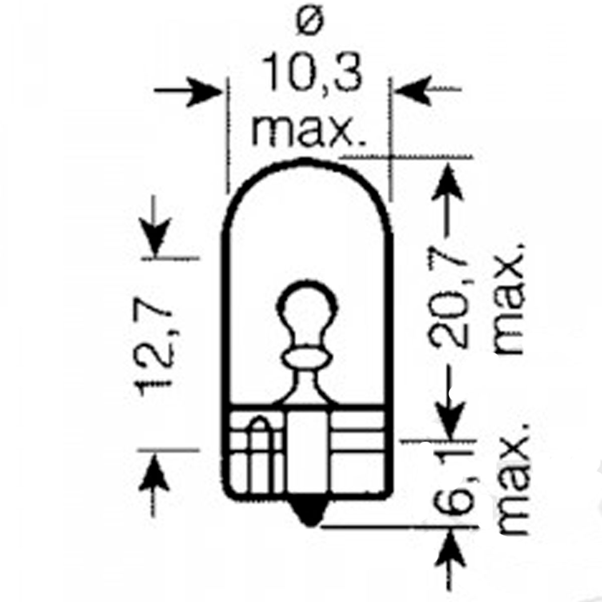bombilla osram todo cristal 12v w5w