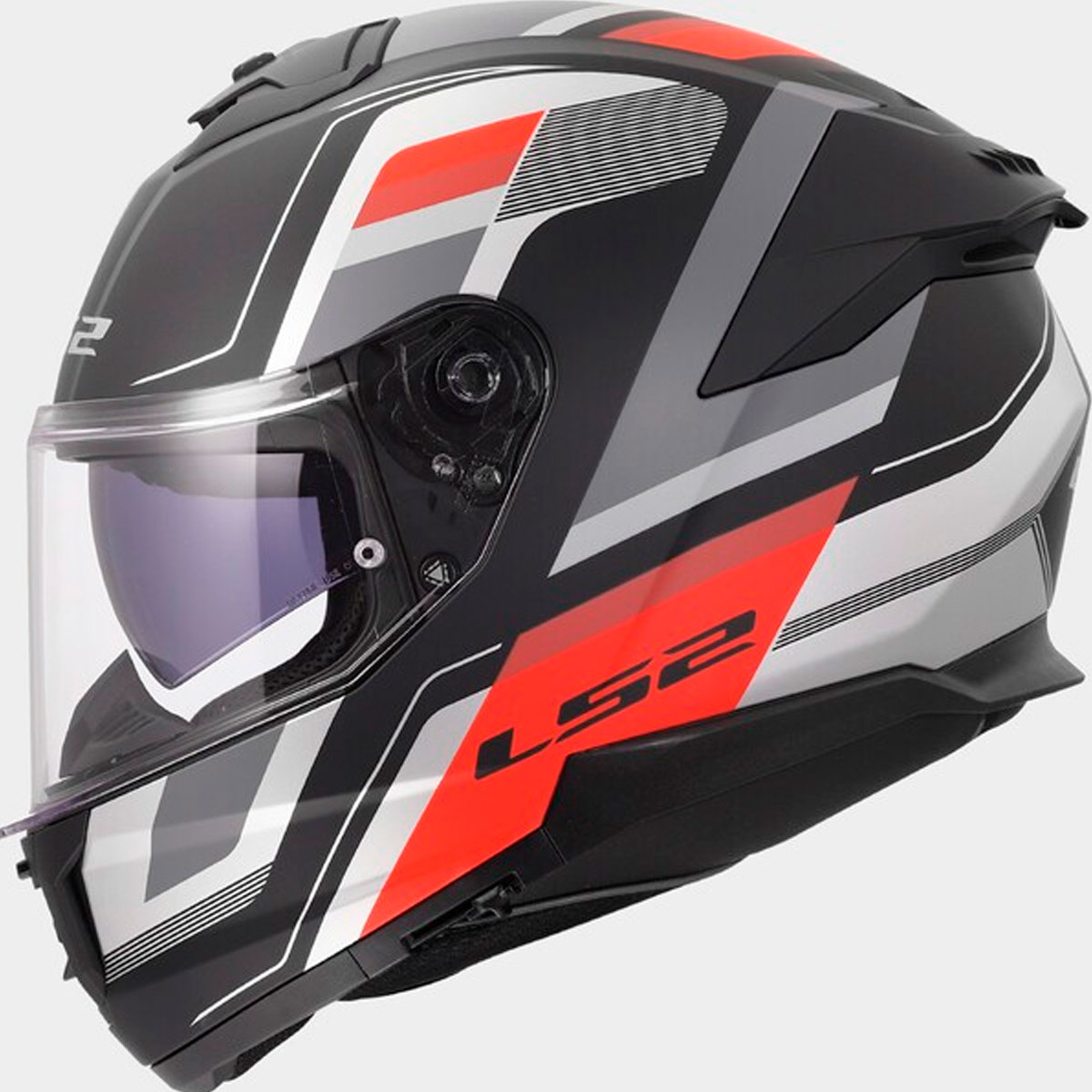Casco LS2 STREAM II VINTAGE Negro Mate Gris Rojo