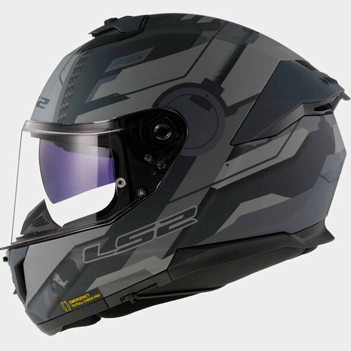 Casco LS2 STREAM II SHADOW Titanio Mate Gris