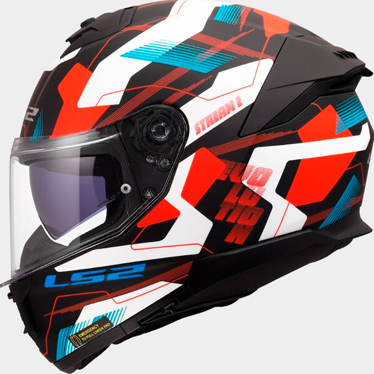 Casco LS2 STREAM II MIKA Blanco Azul Rojo