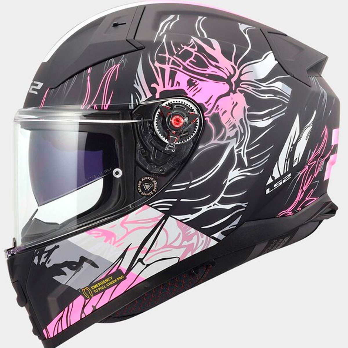 Casco LS2 Vector II DARFLO Negro Rosa