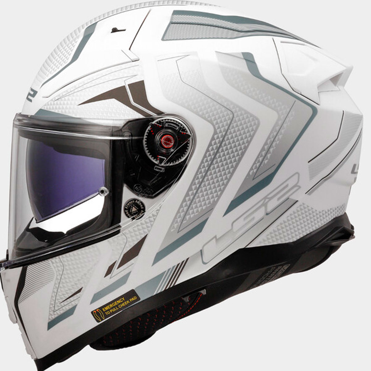 Casco LS2 Vector II ALIZER Blanco Plata