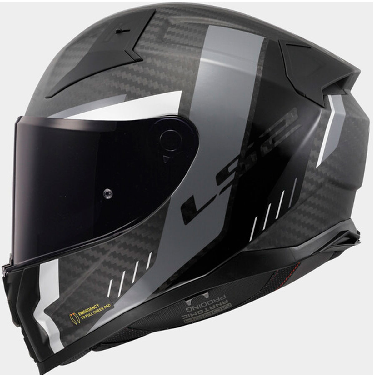 Casco LS2 Vector II Carbon GRID Negro Mate Gris