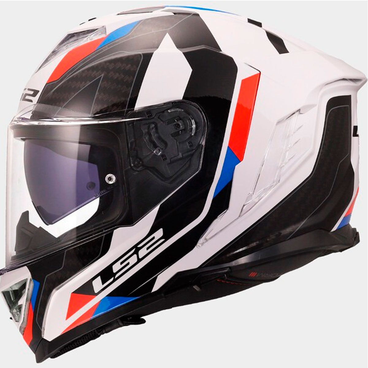 Casco LS2 STORM  III SPORTY Blanco Azul Rojo