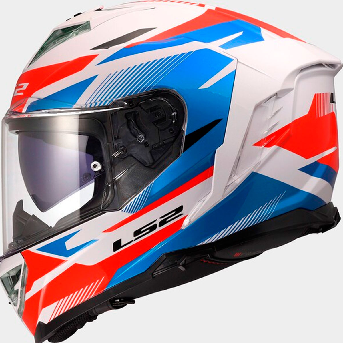Casco LS2 STORM  III KOMAI Blanco Azul Rojo