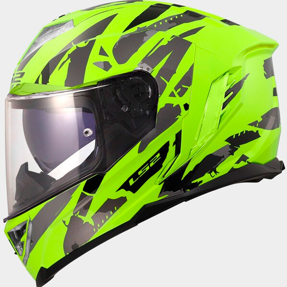 Casco LS2 STORM  III KAOS Amarillo fluor