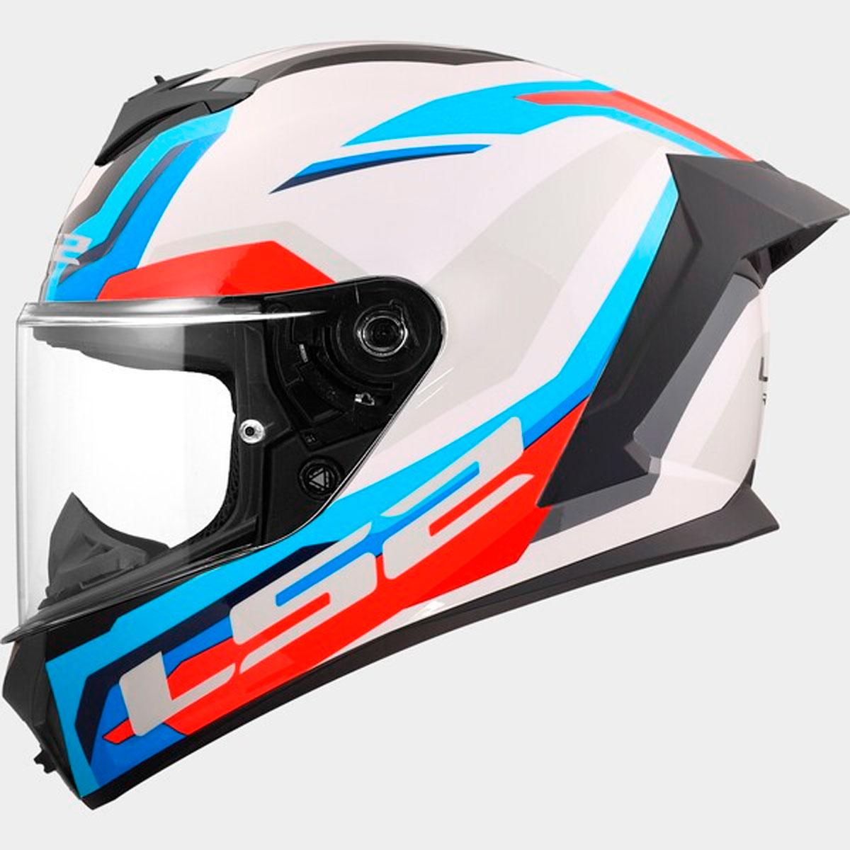 Casco LS2 RAPID III HYPER Blanco Azul Rojo