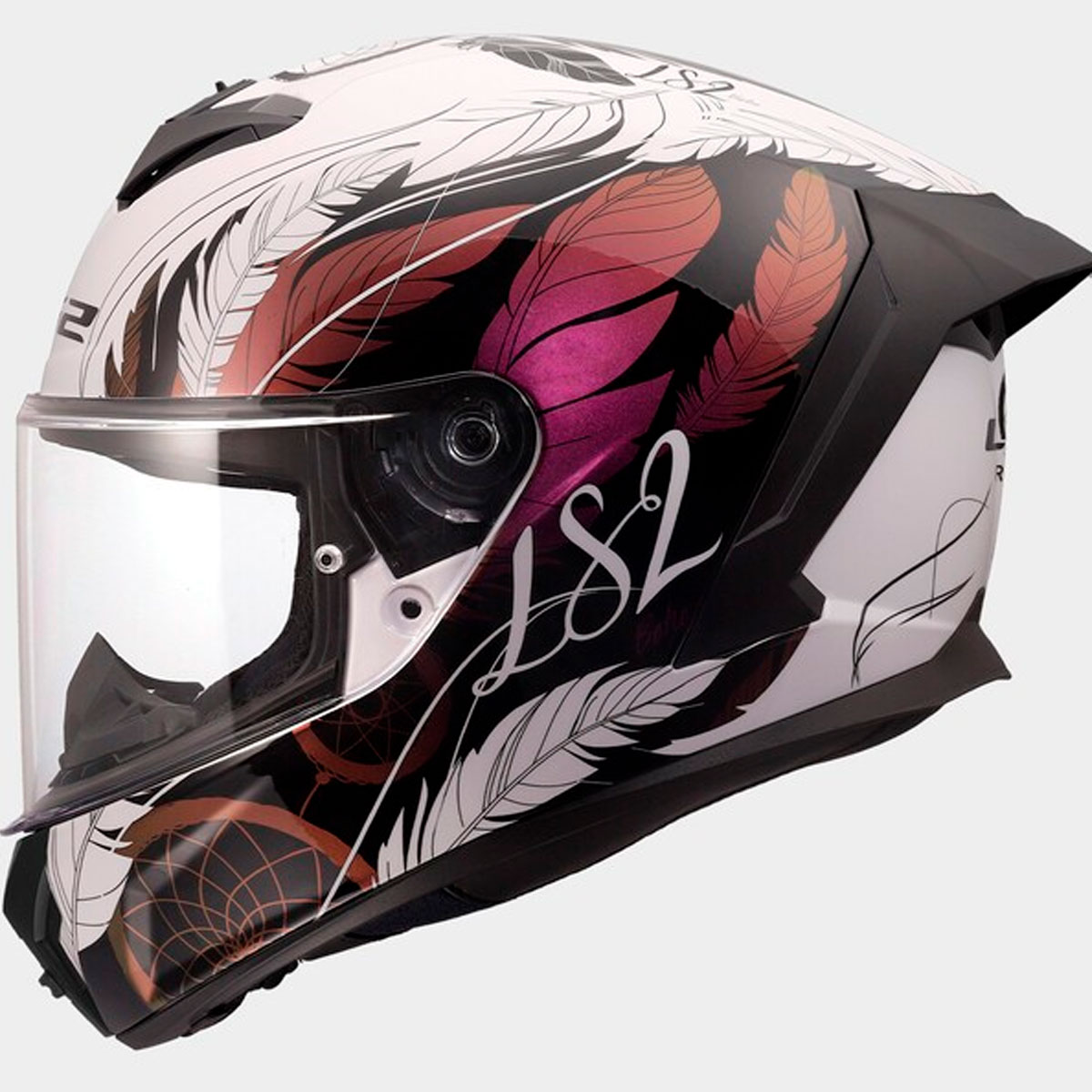 Casco LS2 RAPID III BOHO Blanco Negro Rosa