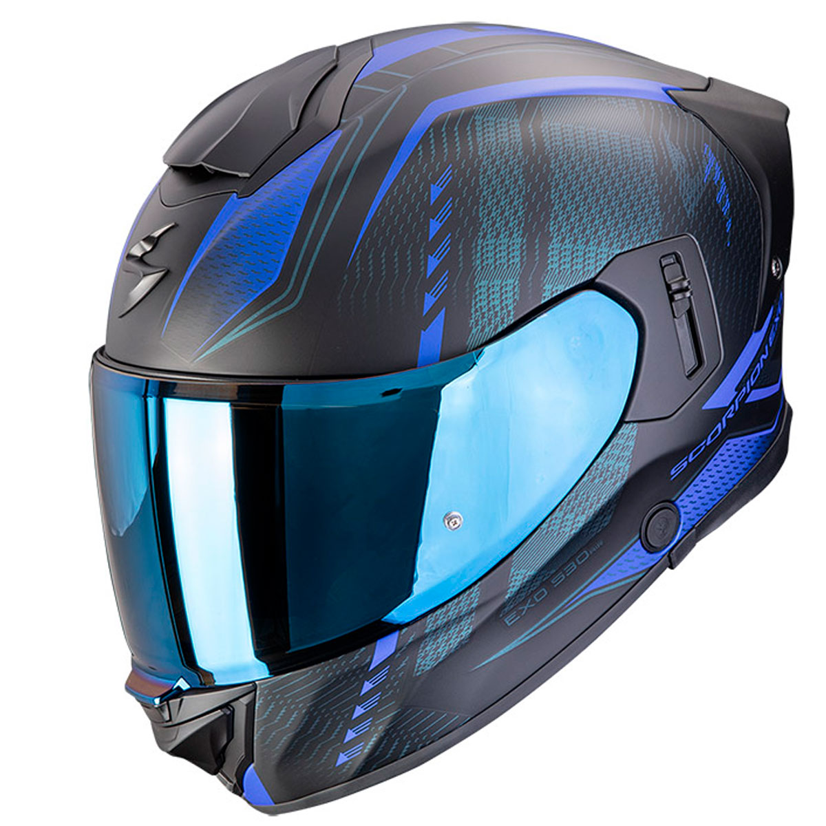 Casco moto Scorpion EXO-530 AIR THERAS Negro Mate Azul