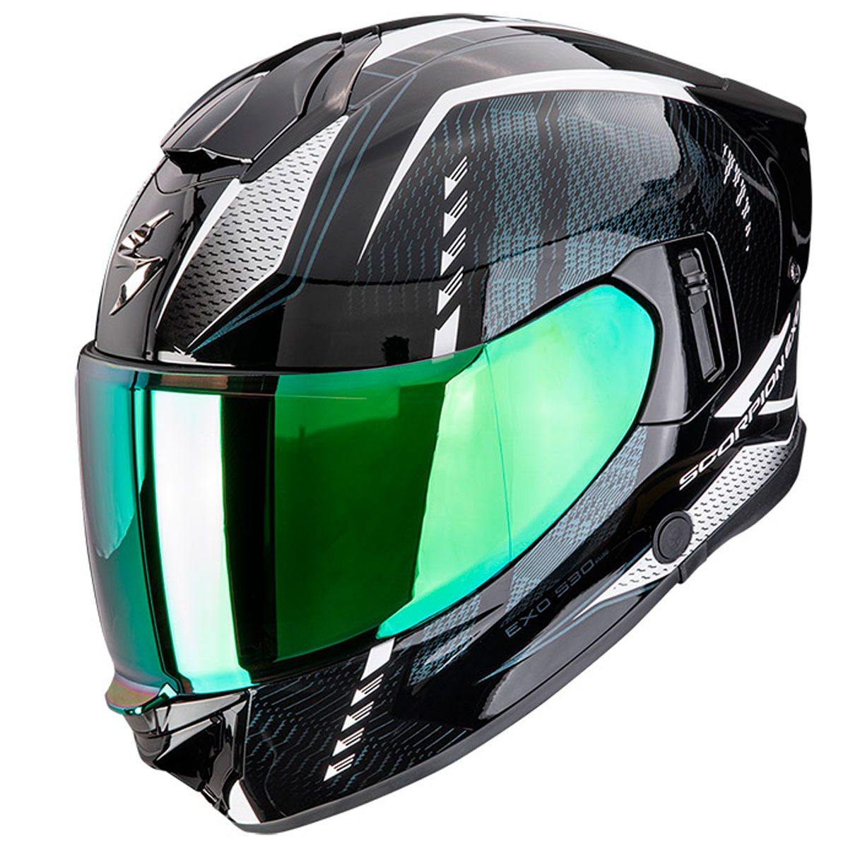 Casco moto Scorpion EXO-530 AIR THERAS Negro Camaleon Blanco