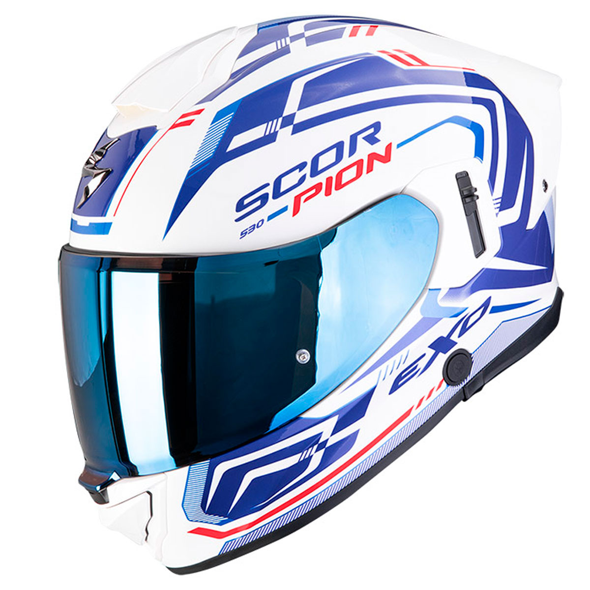 Casco moto Scorpion EXO-530 AIR SLOPE Blanco Azul Rojo