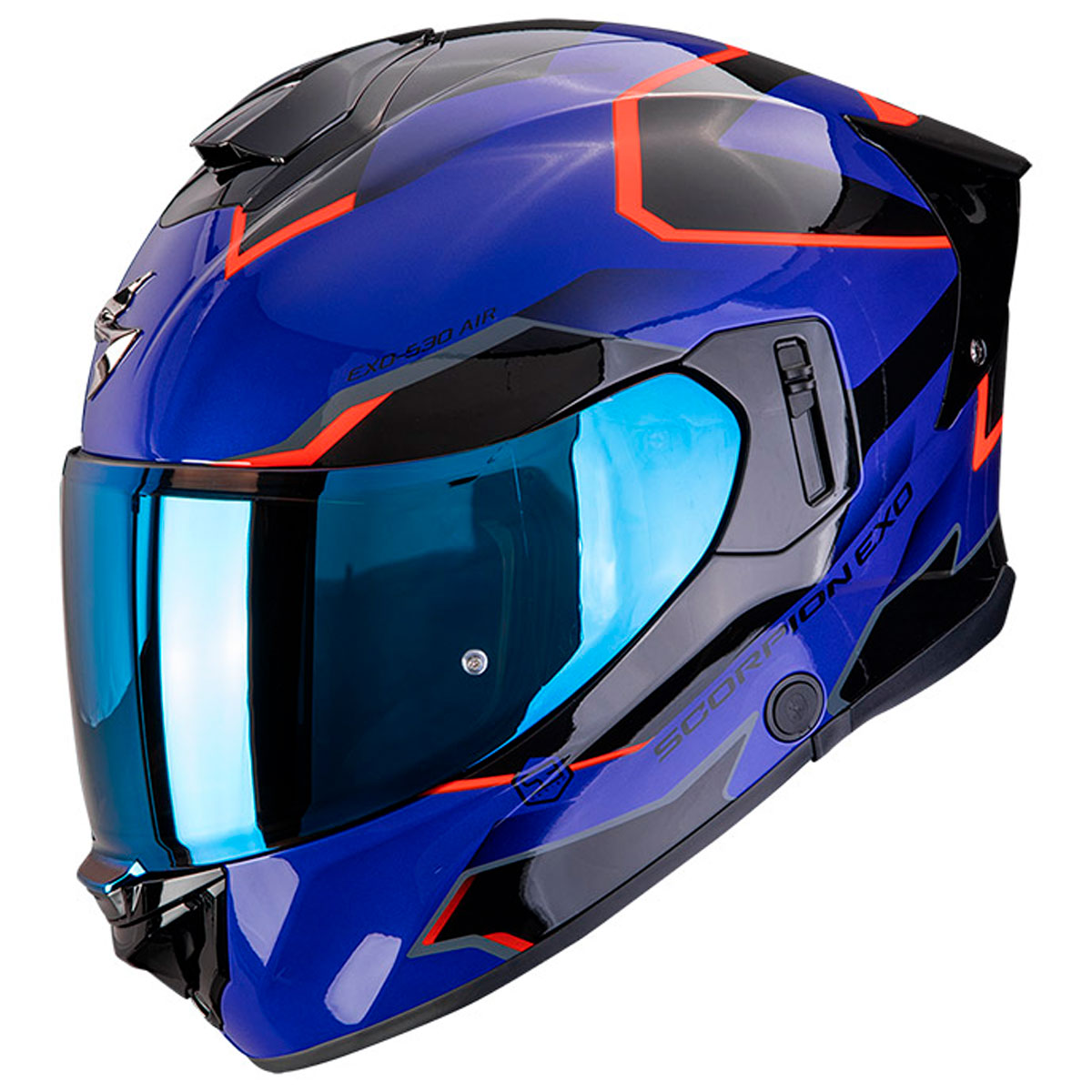 Casco moto Scorpion EXO-530 AIR CLIP Azul Negro Rojo