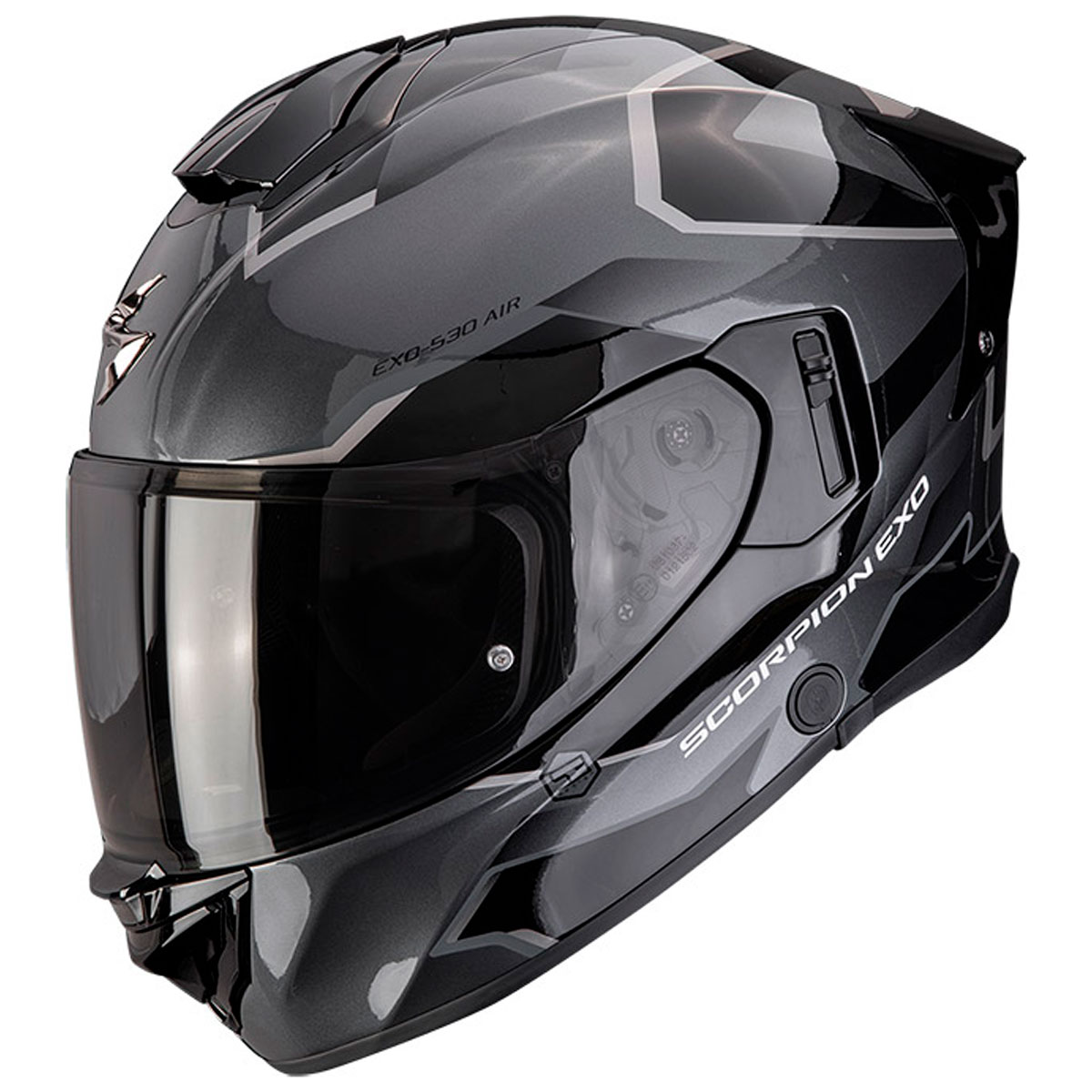 Casco moto Scorpion EXO-530 AIR CLIP Plata Negro