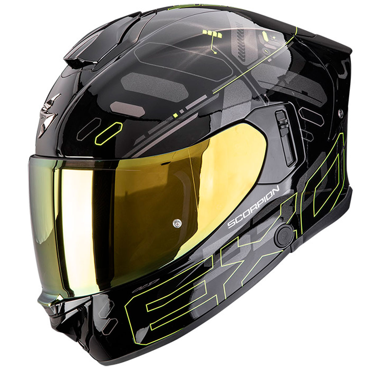 Casco moto Scorpion EXO-530 AIR FOND Negro Amarillo Fluor