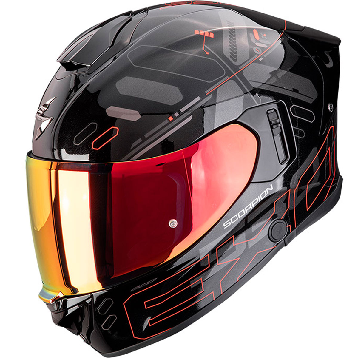 Casco moto Scorpion EXO-530 AIR FOND Negro Rojo