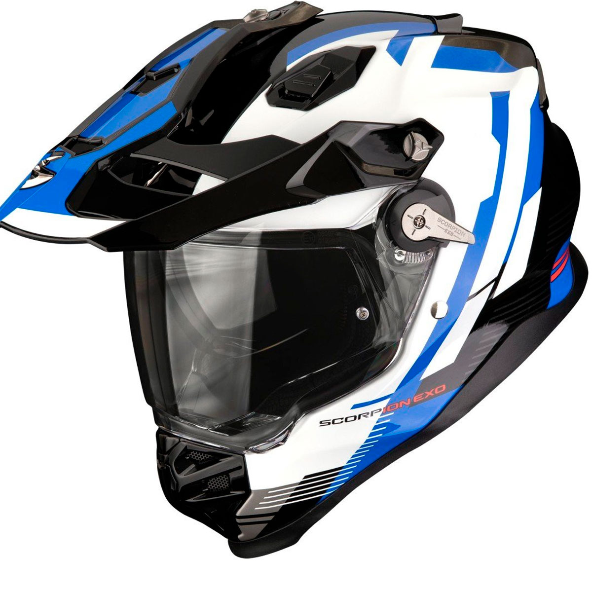 Casco moto Scorpion ADF-9000 AIR PATROL Negro Azul Blanco