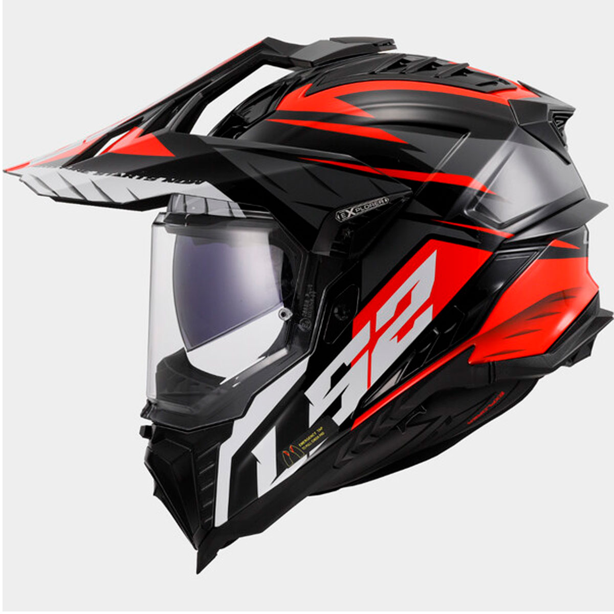 Casco LS2 Explorer SPIRE Negro Titanio Rojo