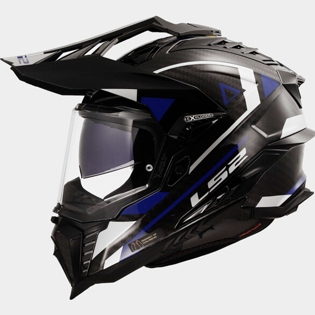 Casco LS2 MX701 Explorer Carbono ADVENTURE Azul