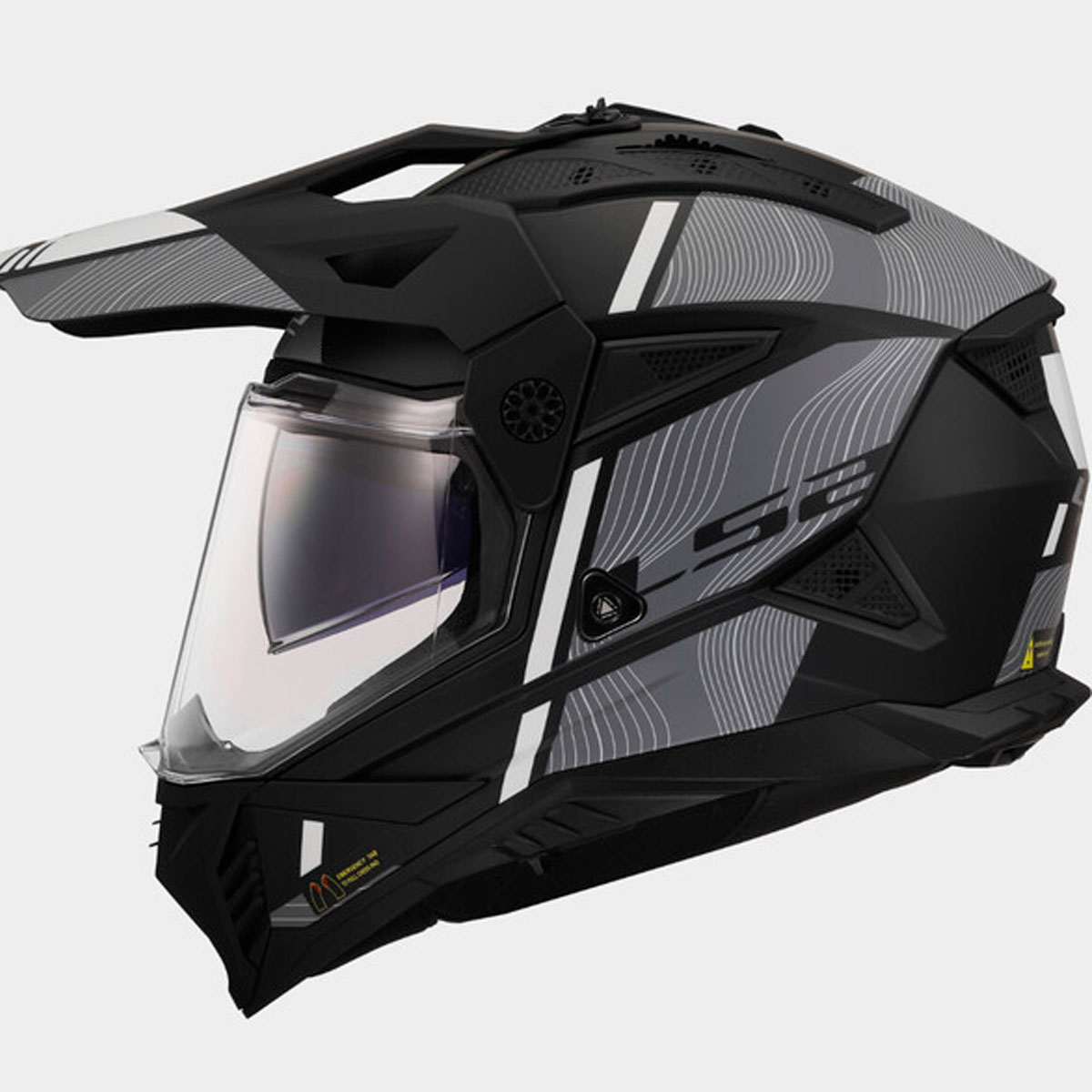 Casco LS2 Pioneer II HILL Negro Mate Blanco