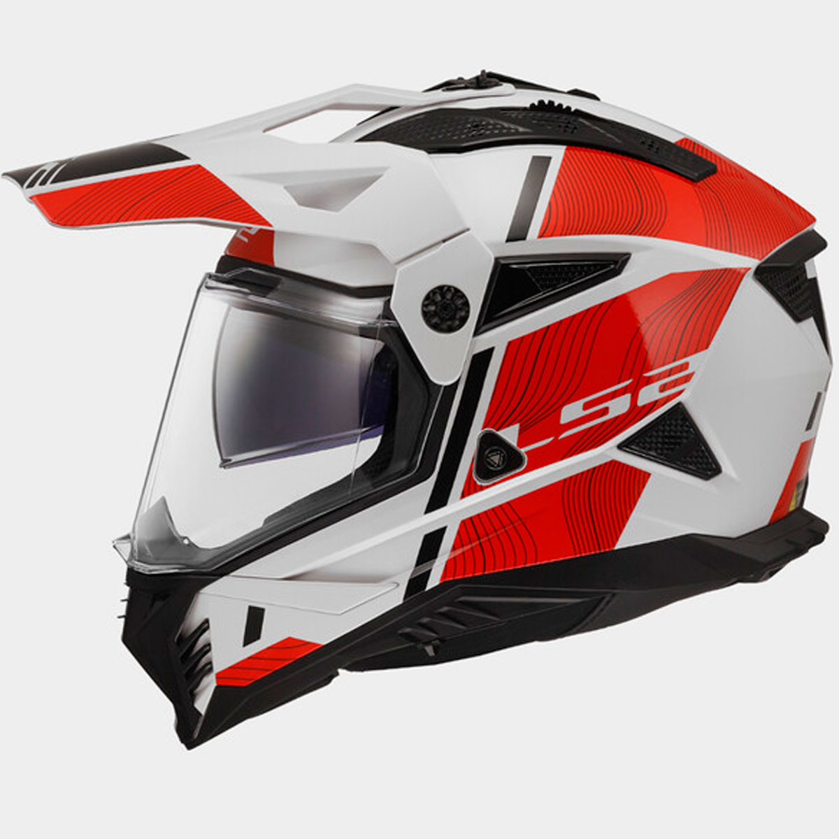 Casco LS2 Pioneer II HILL Blanco Rojo
