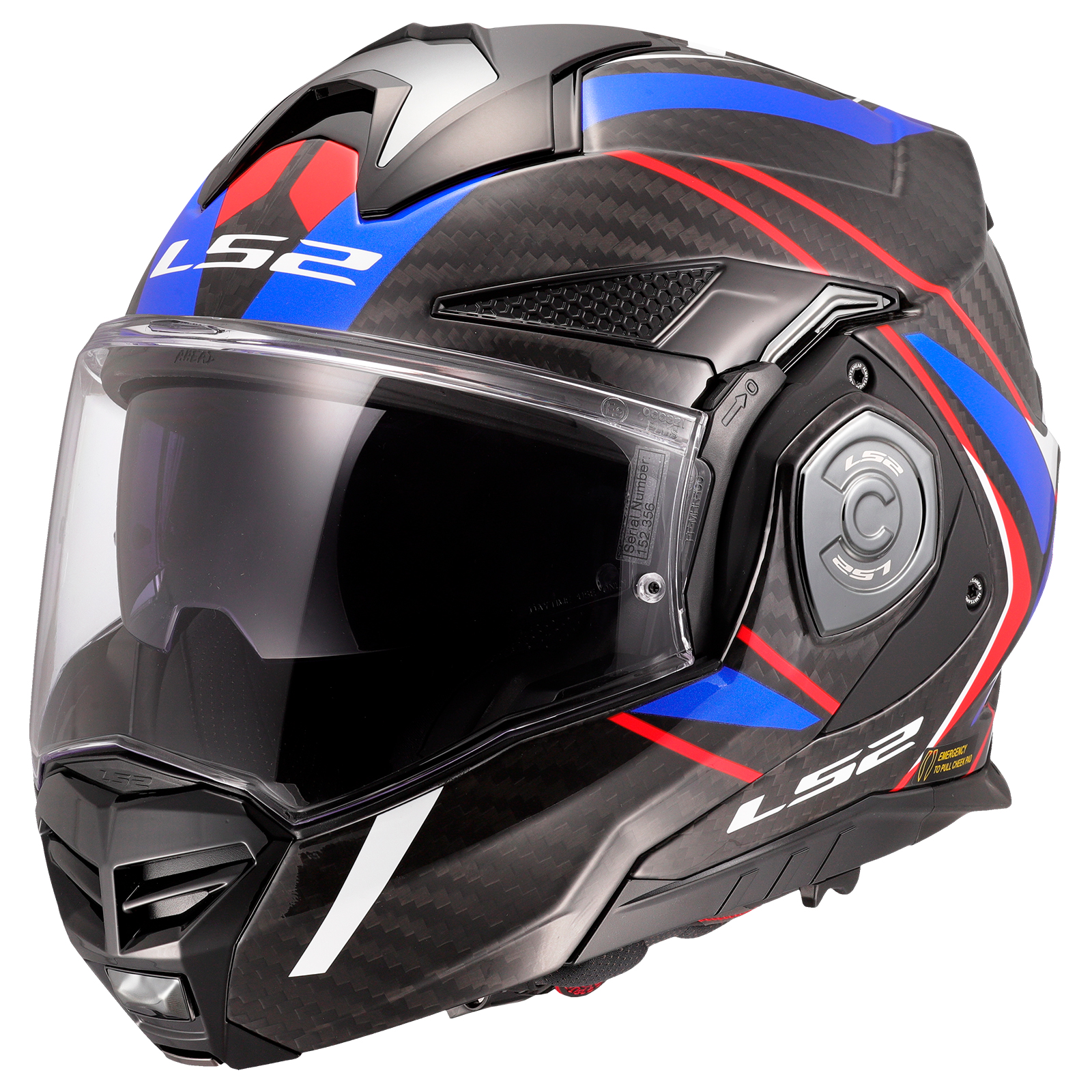 Casco LS2 Advant X Future II Carbono Brillo / Blanco / Rojo / Azul