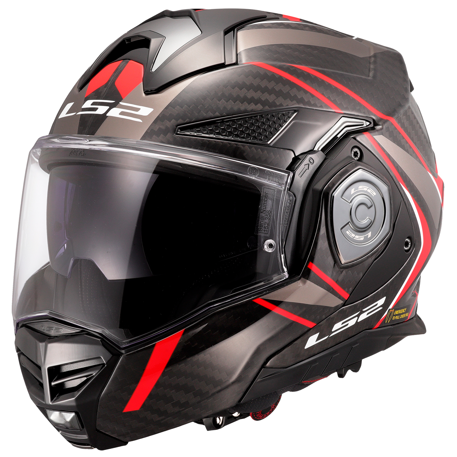 Casco LS2 Advant X Future II Carbono Brillo / Rojo