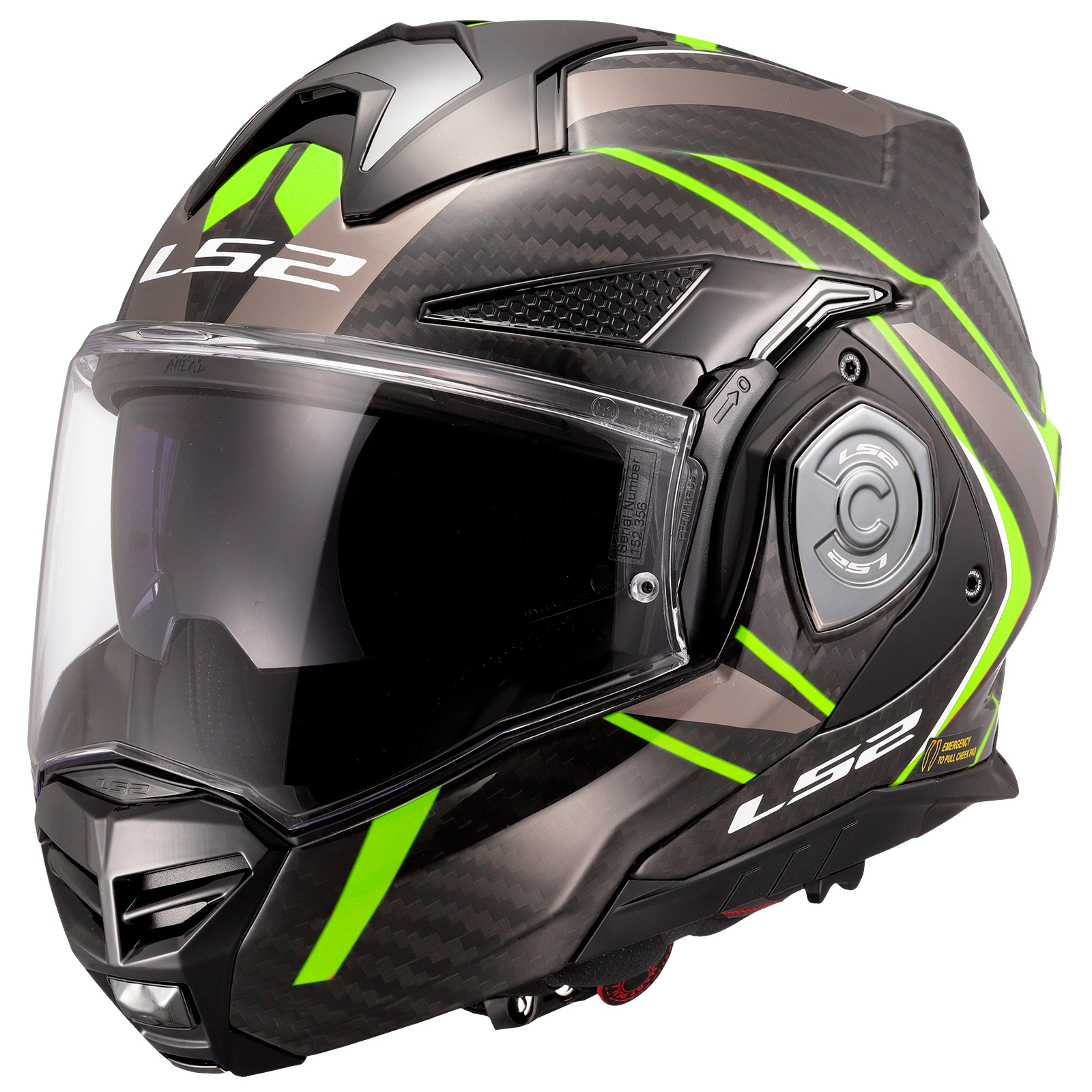 Casco LS2 Advant X Future II Carbono Brillo / Fluor