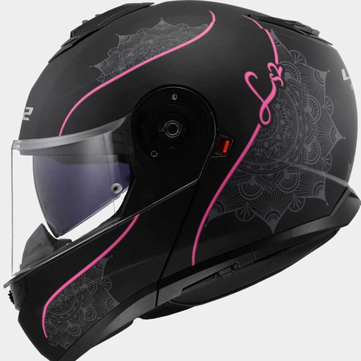Casco LS2 Strobe II Lux Negro Mate Rosa