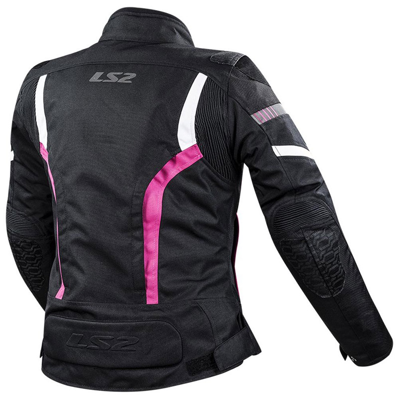 Chaqueta moto mujer LS2 Gate negro-rosa