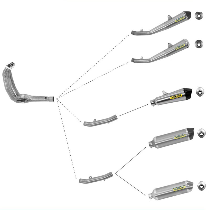 Colector cónico y COMPENSAT Arrow Kawasaki Z750 07-14 y Z750R 11-14